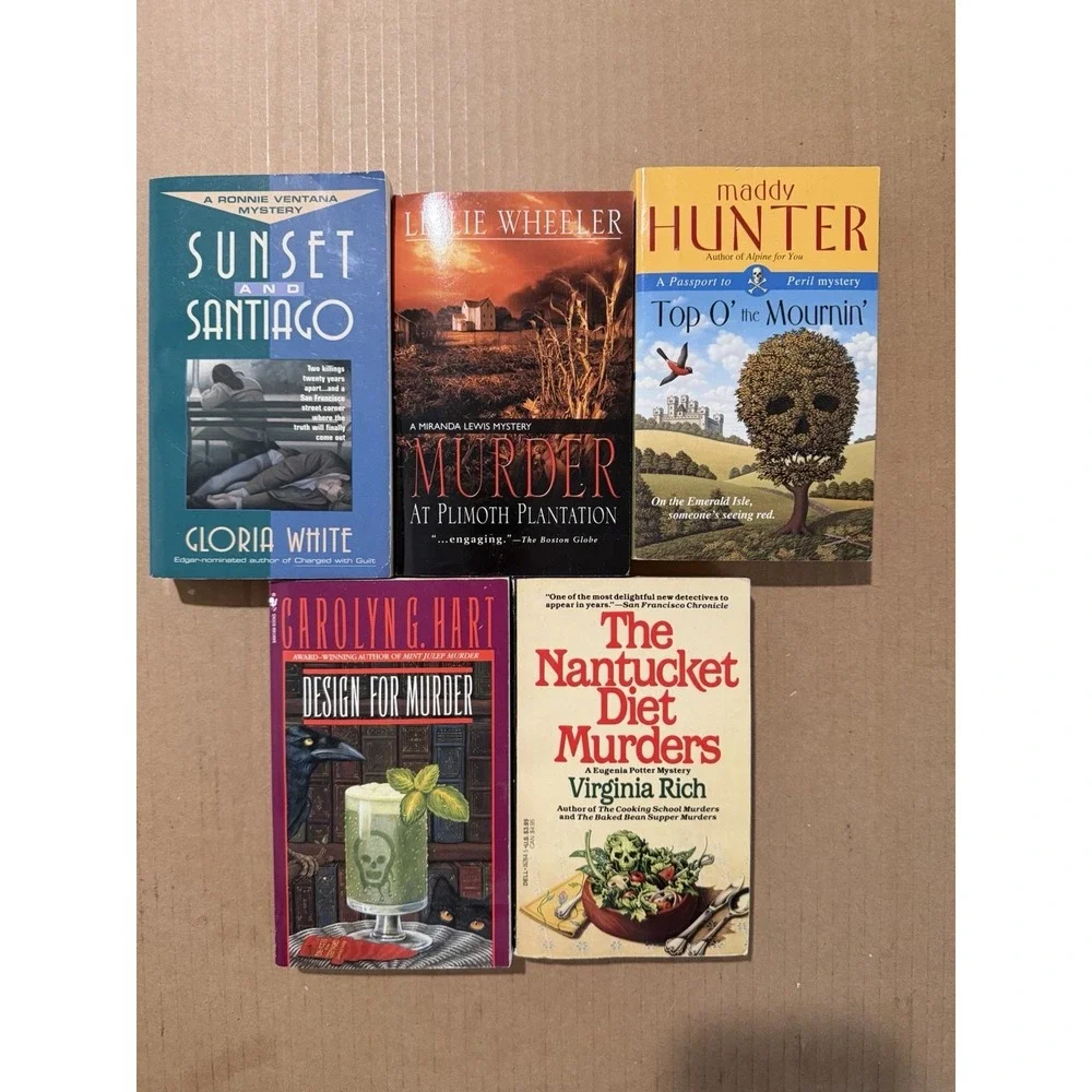Lot of 5 random murder mystery‎ novel paperback books, various authors B63
